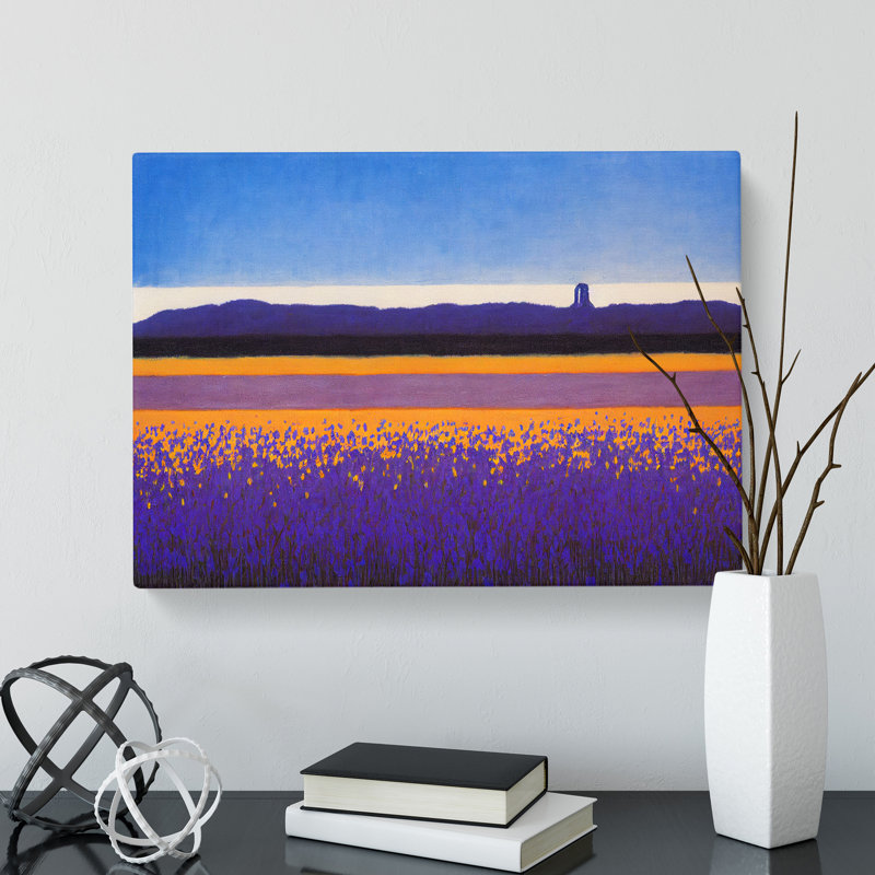Irresistible Absract Bluebell Field - Wrapped Canvas, 40cm H x 60cm W x 3cm D