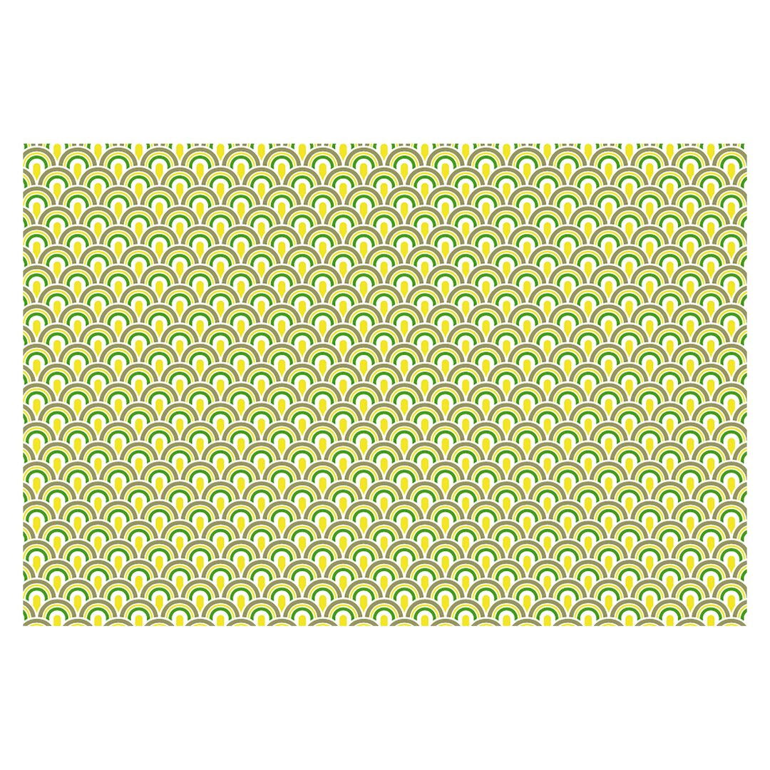 Strukturierte Tapete No. TA99 Retro Pattern in Green and Yellow 3,2 m x 480 cm