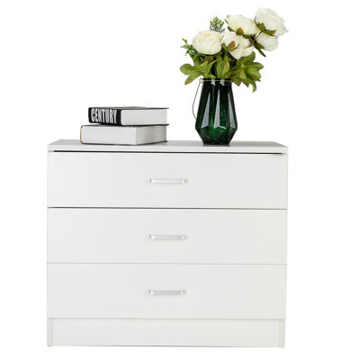 3 - Drawer End Table in White