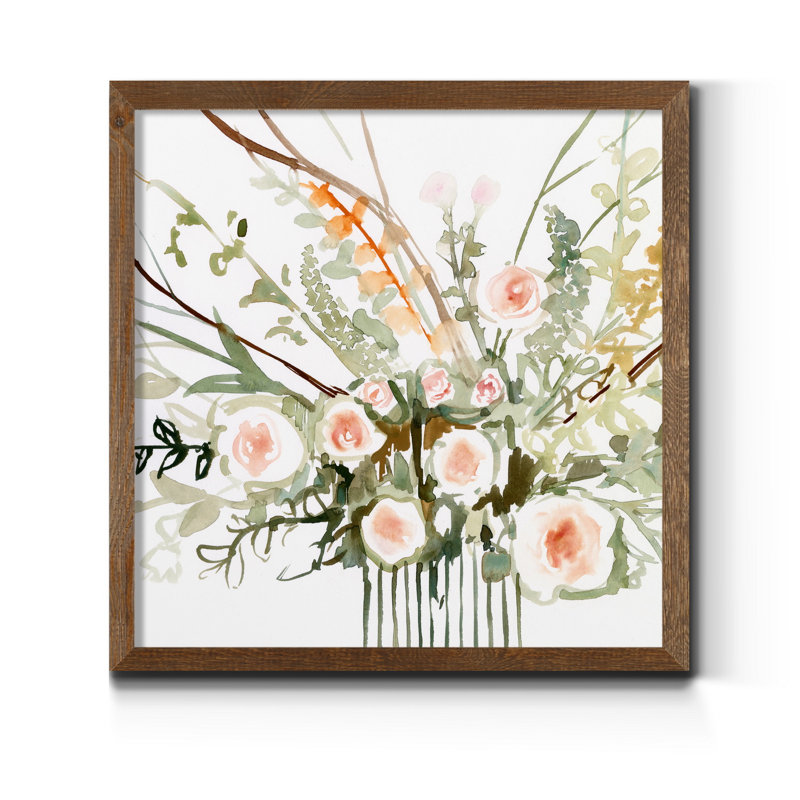Fleurs de foraged II-imprimé, H 17 po x l 17 po x P 1,5 po, Toile avec cadre érable