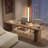 Brown U-Shaped Solid Wood desk-108772224