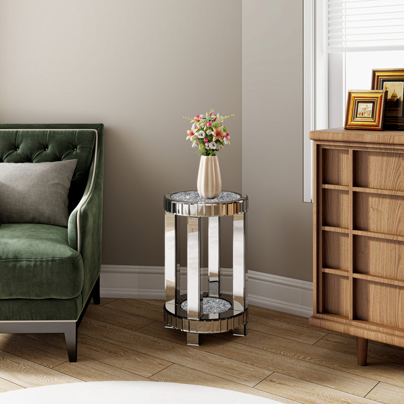 Glass Round Frame End Table