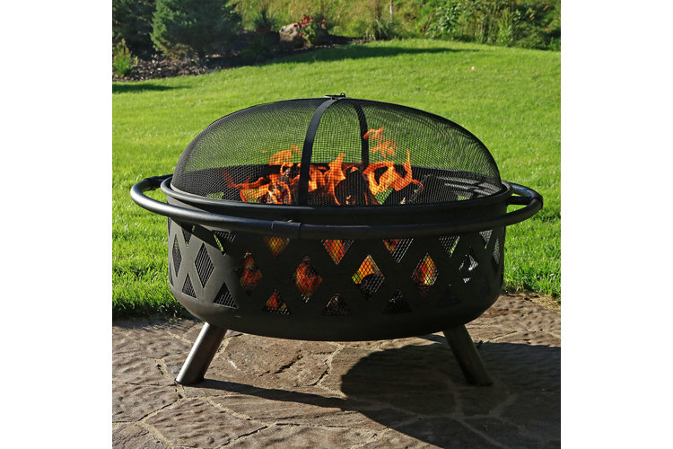 Derbyshire 24" H x 36" W Steel Wood Burning Outdoor Fire Pit