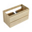 36" Wall-Mounted Bathroom Vanity With Resin Sink, 2-Soft Close Drawers
