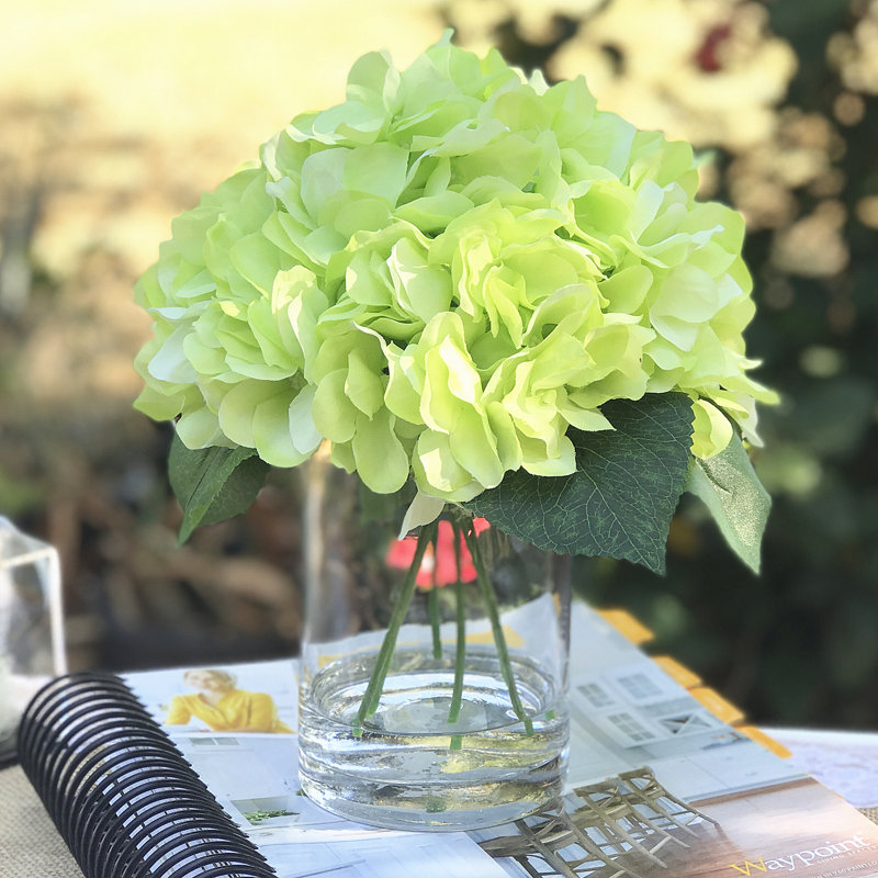 Arrangement de hortensia en vase, Vert