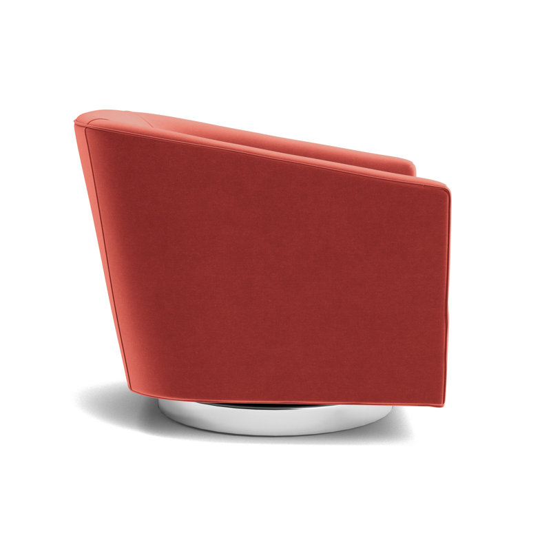 Cooper Full Swivel Chair, Performance Velvet - Sienna, Polished Stainless Steel