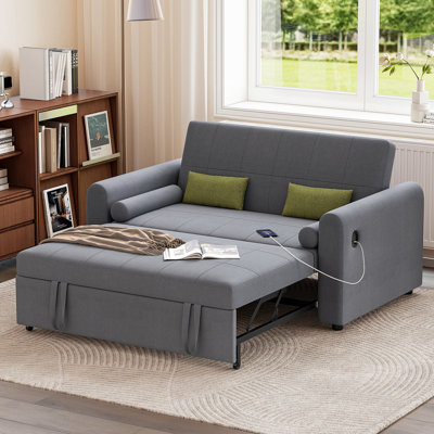 3 Seater Linen Sofa Bed