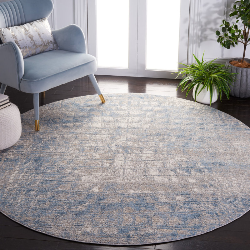 Lagoon Performance Abstract Rug, Round 6'7"