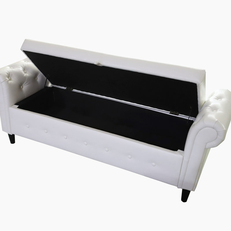 Banc de rangement rabattable, Blanc