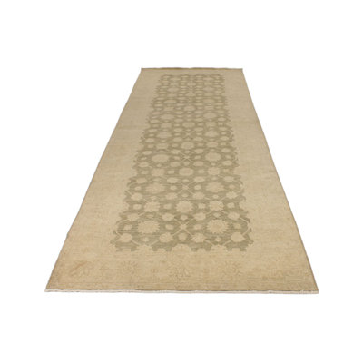 5x14 Gray and Ivory Turkish Oushak Runner