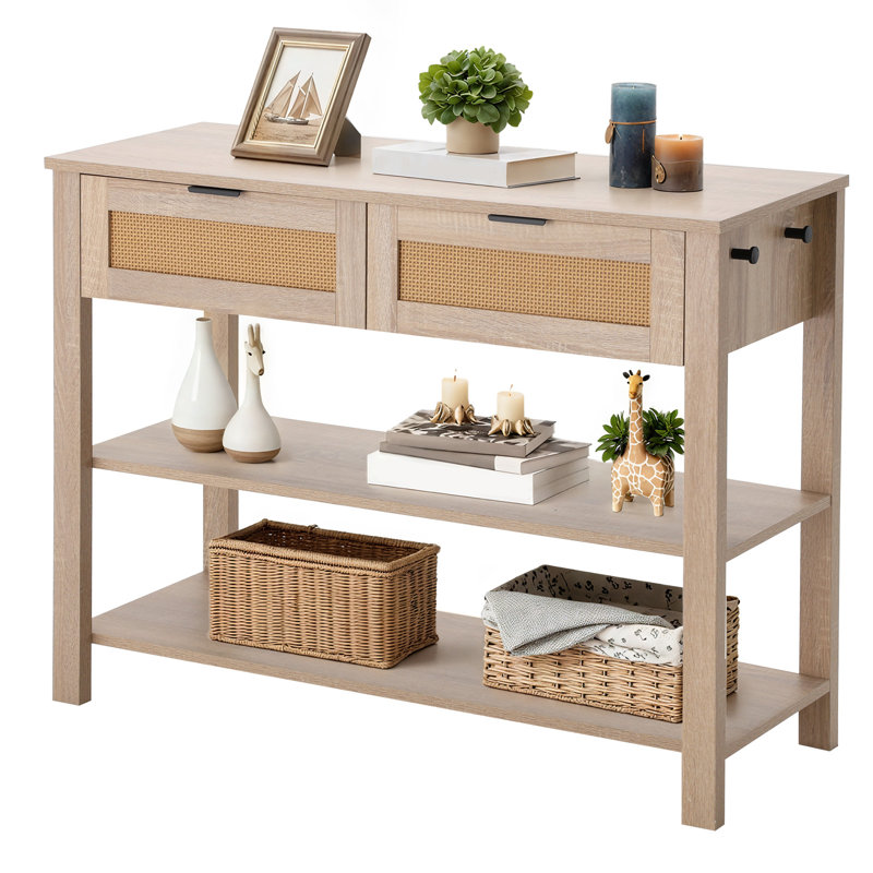  Console en rotin 39,3 po Boho