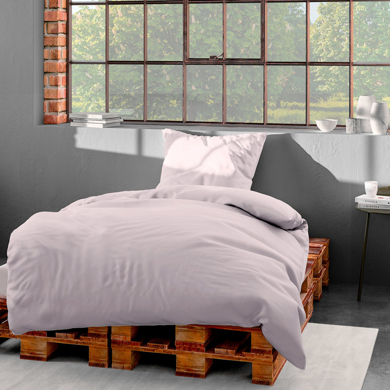 Feinbiber Winter-Bettwäsche Blakeley 100% Baumwolle, Pink, 220 x 240 cm - 2 Pillowcase (80 x 80 cm)
