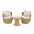 Coussin beige, structure brun clair