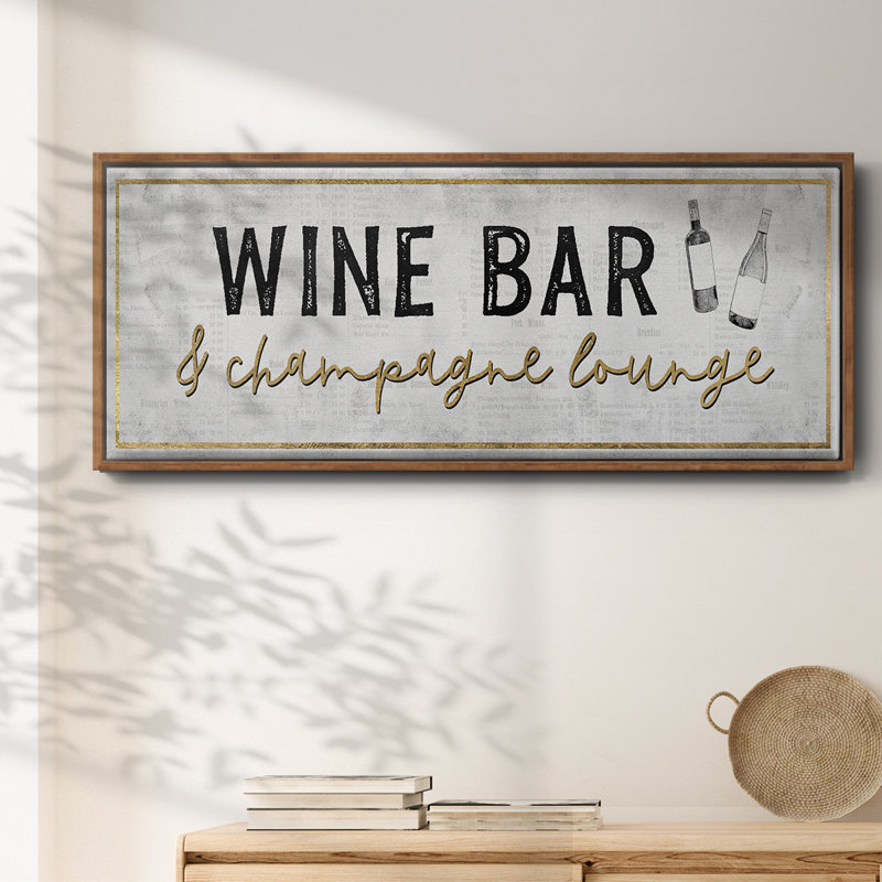 Champagne Lounge- Framed Canvas, 8" H x 20" W