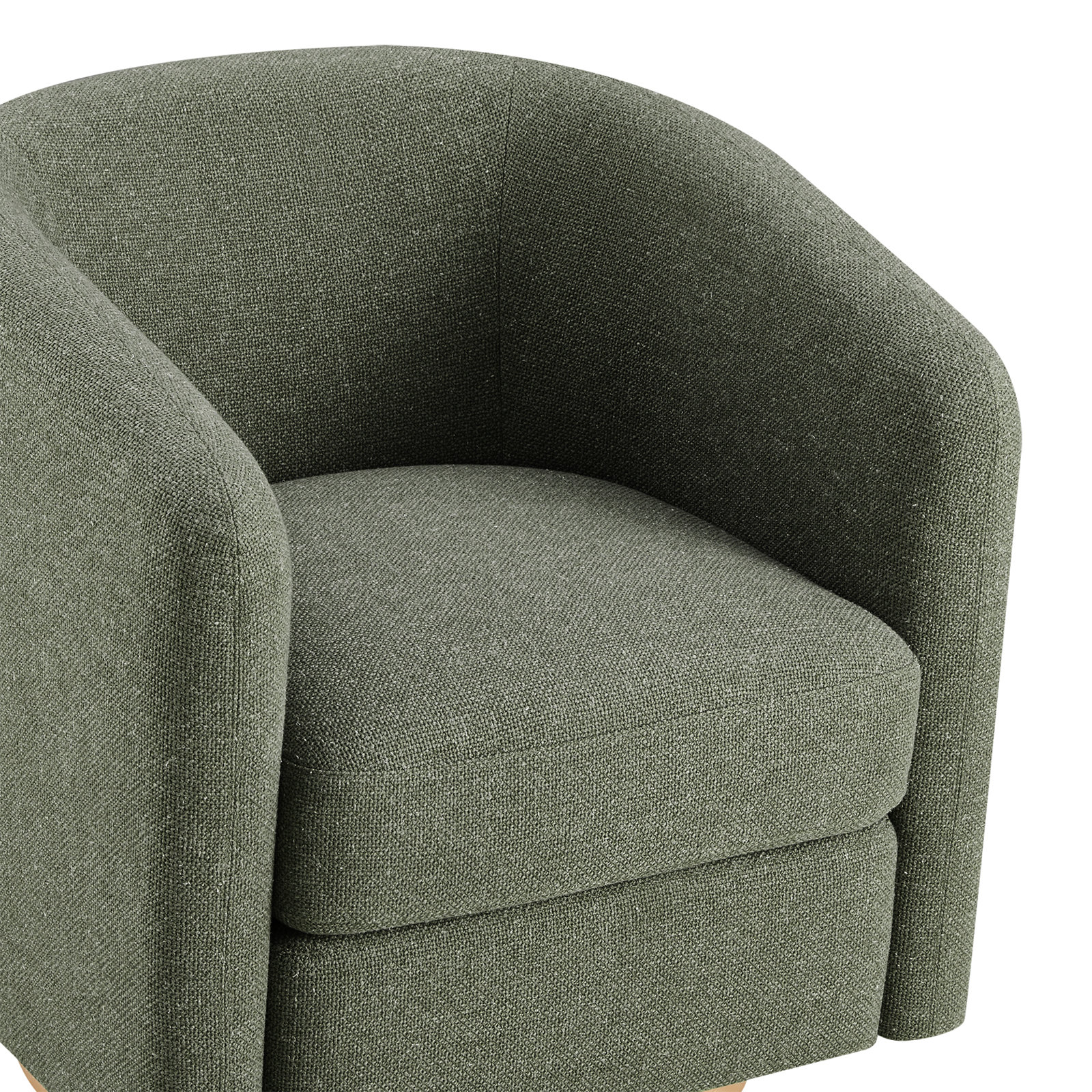 Upholstered Swivel Armchair, Marin Twig Performance Linen Blend