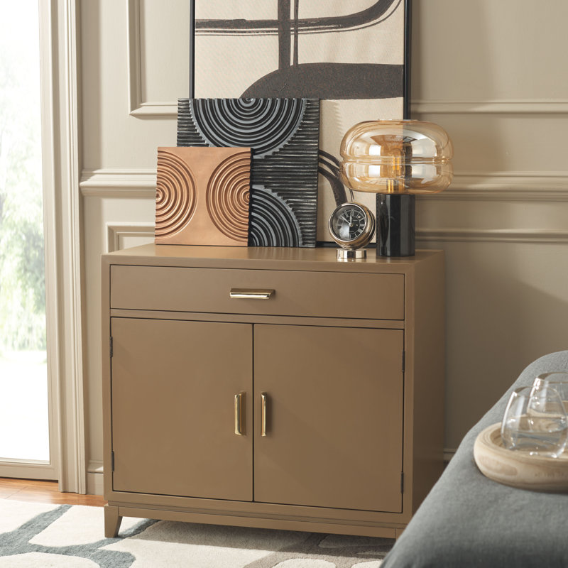 Albanie Solid Wood Accent Cabinet, Taupe