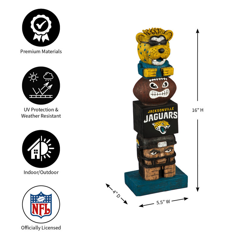 Statue de jardin d'intérieur / extérieur NFL New York Giants, Jaguars de Jacksonville, H 12 po x l 4,41 po x P 3,15 po