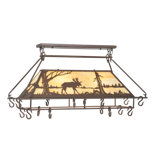 Moose at Lake Handcrafted Hanging Pot Rack