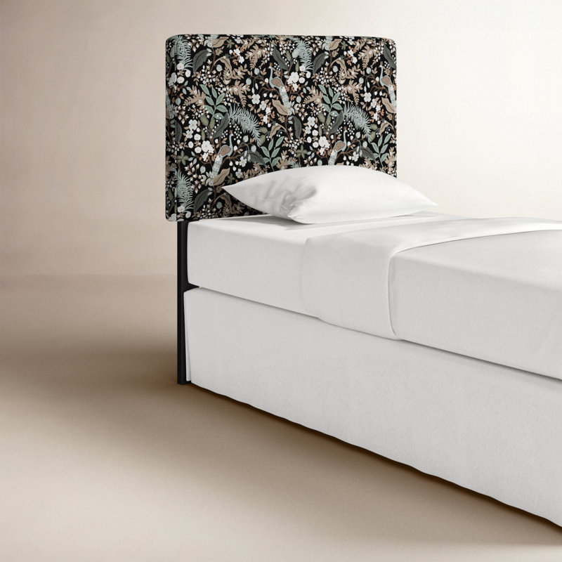 Elly Headboard, Twin, Rpc Peacock Black Linen