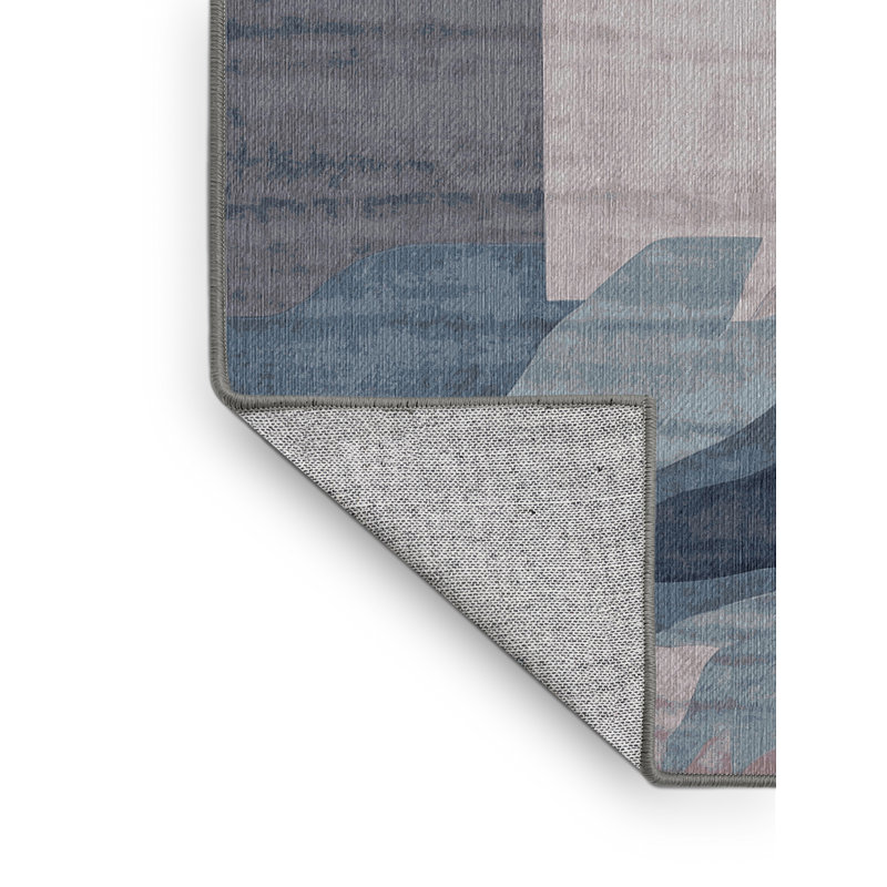Machine Washable Gray Area Rug, Rectangle 5' x 8'