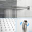 Système de douche carré de 10 pouces avec valve brute, barre coulissante réglable, douche à effet pluie, douchette, installation facile en nickel brossé équilibré,