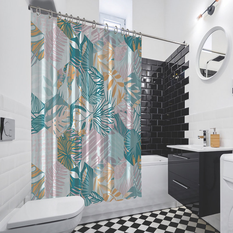 Rideau de douche à fleurs