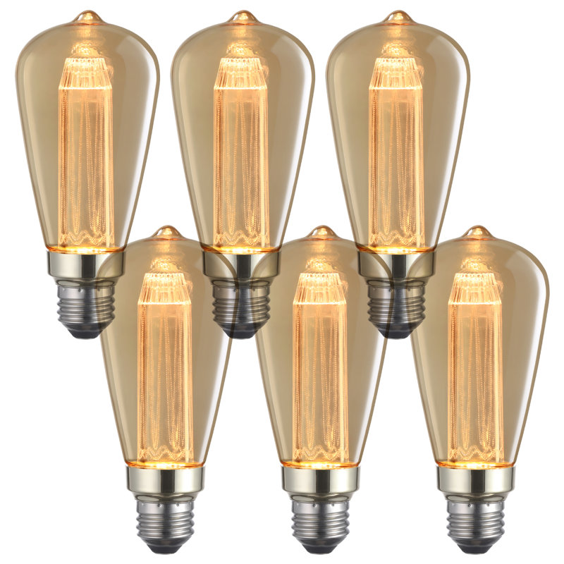 Ampoules DEL rétro Edison, ampoule décorative ST64 à intensité variable, ambre, 3 W, culot doux E26 2000K