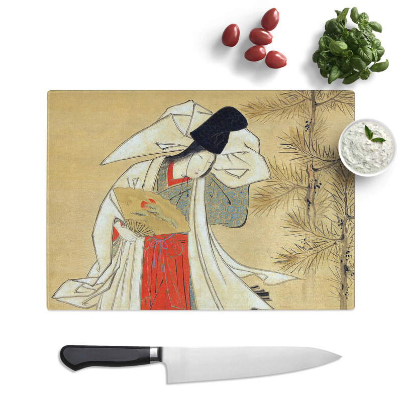 Tempered Glass Courtesan Dancer by Isoda Koryusai Chopping Board, 28.5 cm x 20 cm