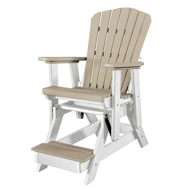 Hubert Outdoor Adirondack Chair, Light Brown/White