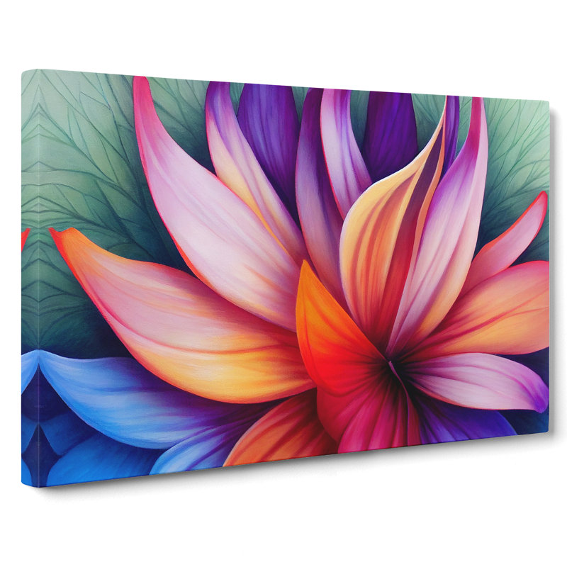 Enlightening Modern Flower - Wrapped Canvas, 35cm H x 50cm W x 3cm D