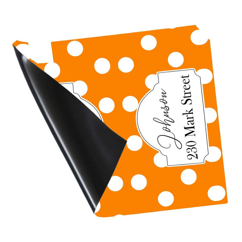 Couvre-boîte d'adresse personnalisée à pois, Orangé
