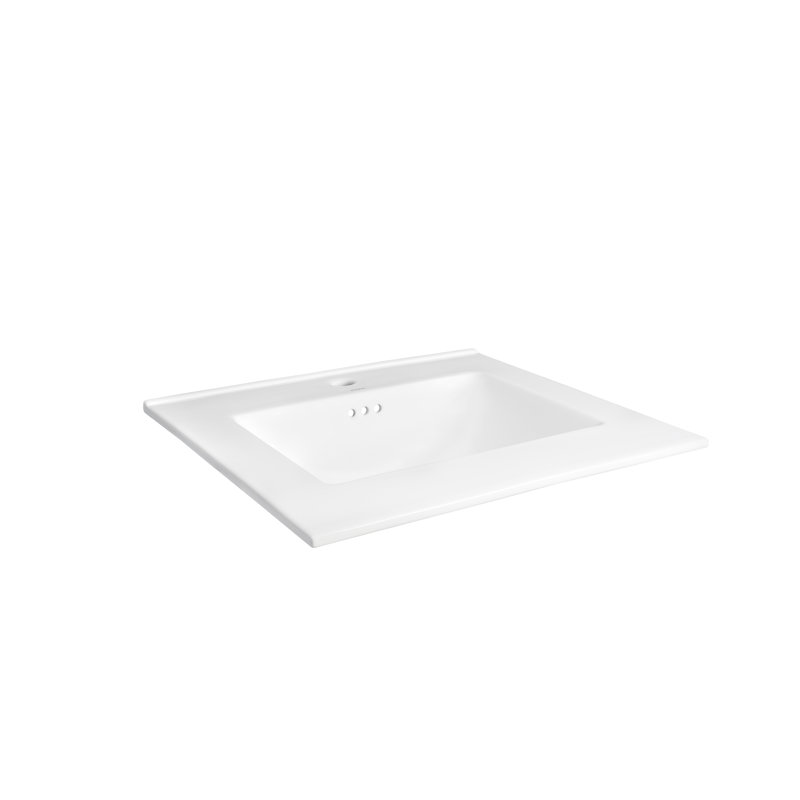 Kara™ 25" Single Bathroom Vanity Top with Sink, 8" Centers, White