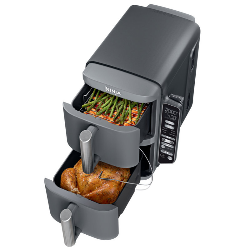 Ninja Smart DoubleStack XL 2-Basket Air Fryer, Smart Cook System, Leave-in Thermometer, 10 QT, 6-in-1, Space Saving Design