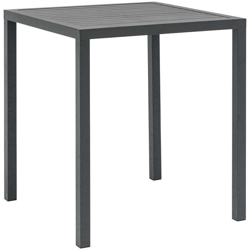 Square Metal Outdoor Bar Table , 35'' in. W 35'' in. D, Dark Gray