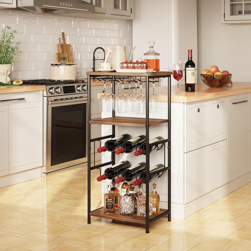 6 Bottle Standard Wine Bottle & Glass Rack