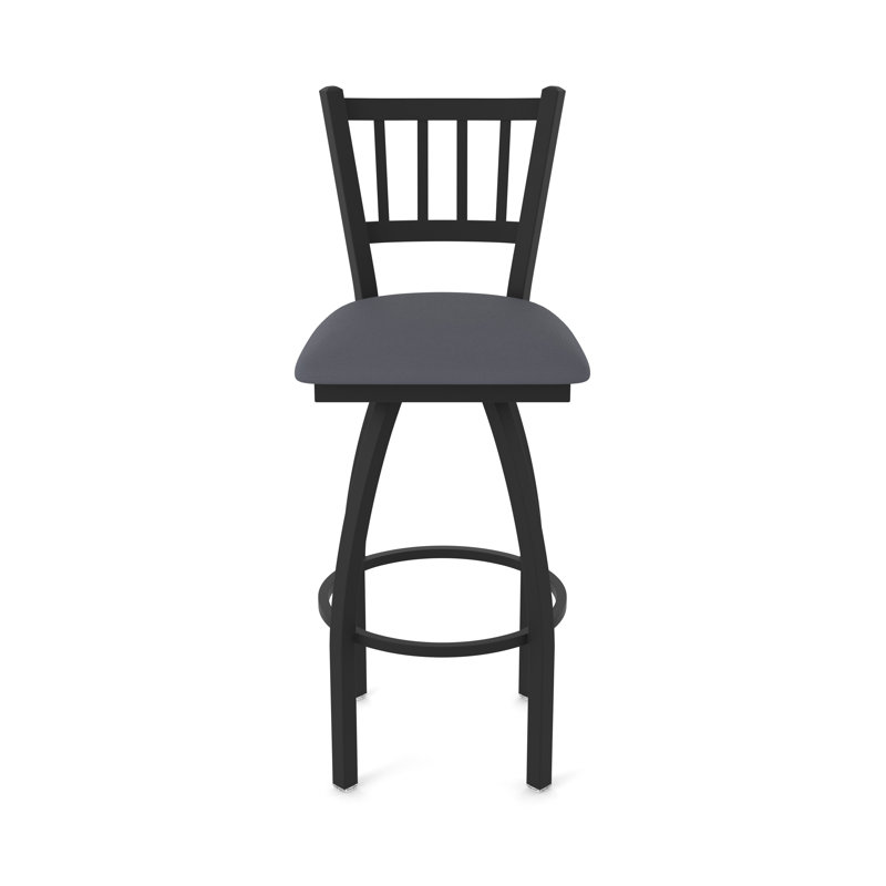 Tabouret pivotant 810 Contessa, Noir froissé, Tabouret de comptoir (siège d'une hauteur de 25 p, Tempête Canter