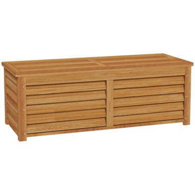 CLIY 50cm W Solid Wood Deck Box in Brown