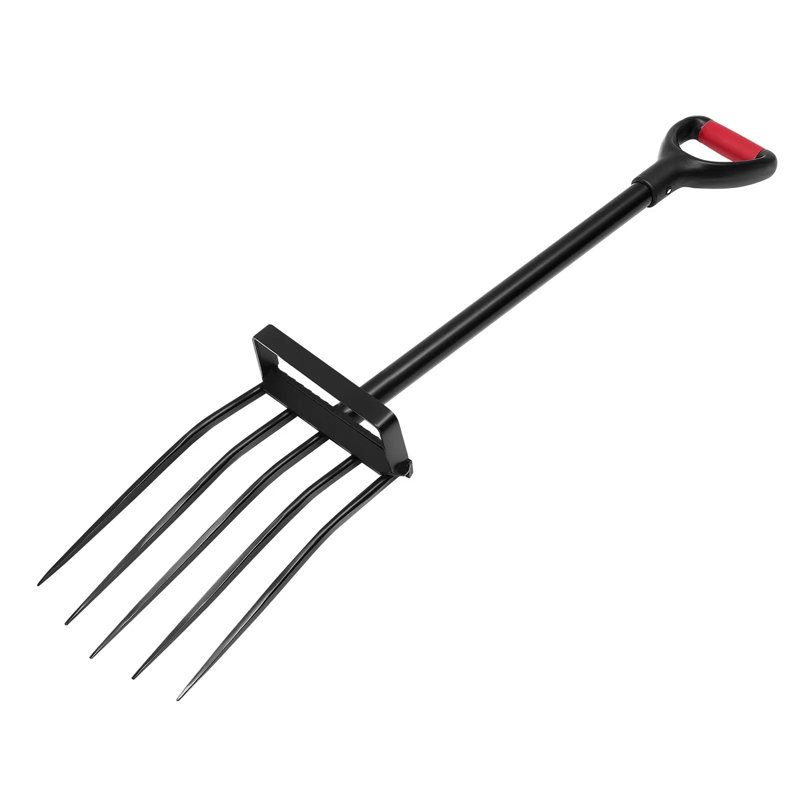 Ensemble de fourche de jardin 1 pièce à 5 dents, fourche à bêche à poignée en métal de 41 po (9,77 lb), 43,90 po x 10,04 po x 6,50 po - idéal pour les tâches de jardinage / cour / ferme, poignée en Y (confortable), polyvalente (pomme de terre / râteau) / fourchette de literie), assemblage facile