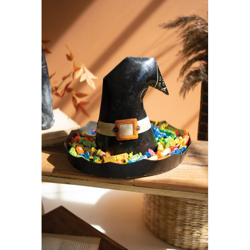  Ensemble de 2 bols à bonbons en forme de chapeau de sorcière délavé Halloween