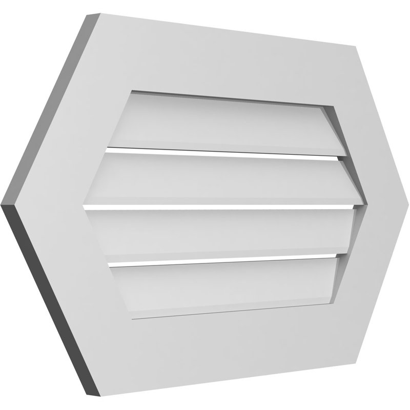 Évent horizontal fonctionnel à pignon en uréthane à surface horizontale Signature, H 18 po x l 30 po x P 1 po