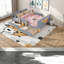 Lits doubles modernes gris avec rangement en bois multifonctionnel