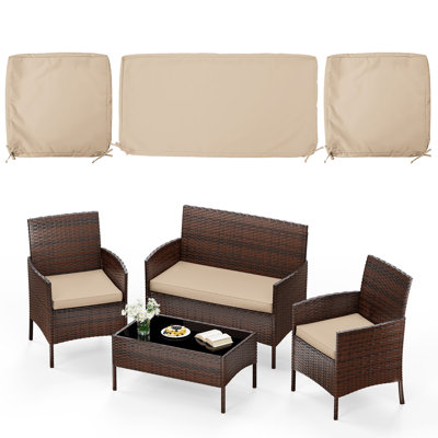 Ensemble de housses de coussin d'extérieur 3 pièces (1 grande housse + 2 petites housses), housses seulement