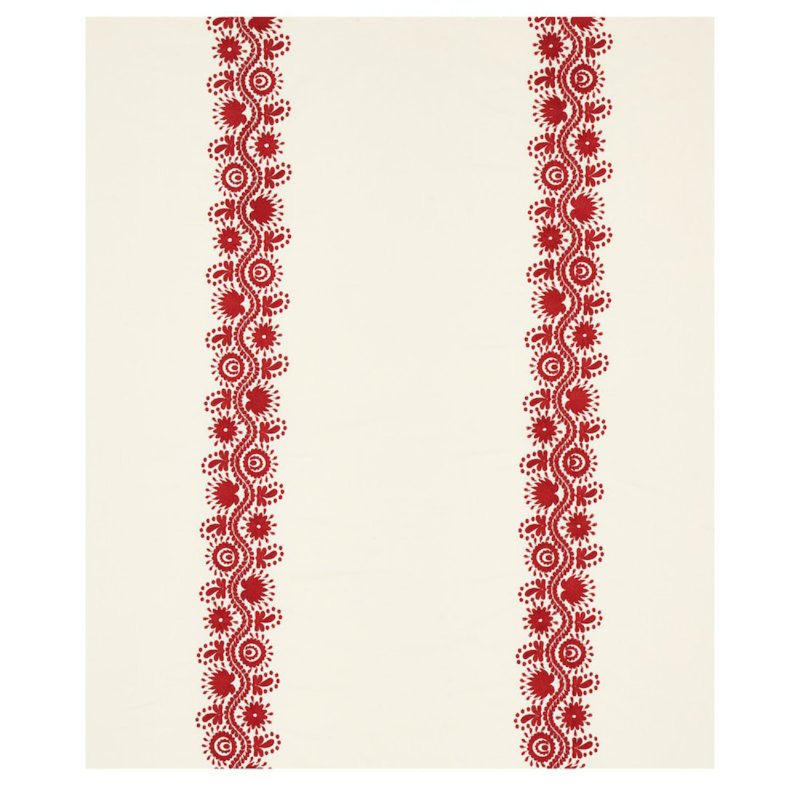 Theodora Embroidery Fabric, Red