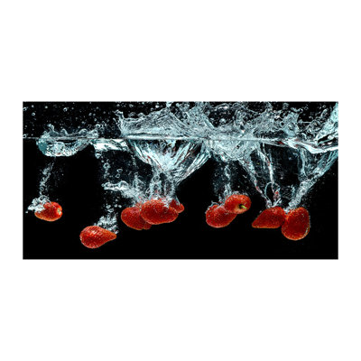 Strawberries Under Water - Print on Canvas