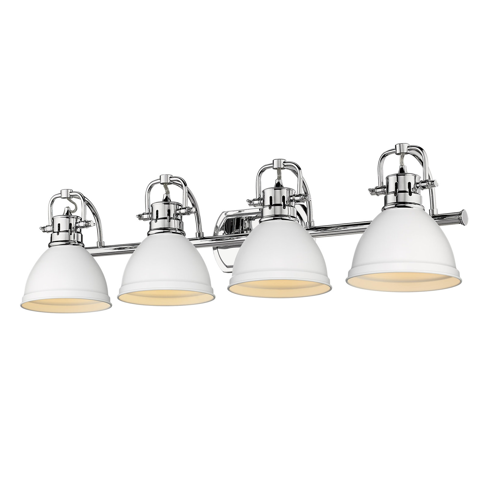 Calico 4 Light Dimmable Vanity Light, Matte White, Chrome