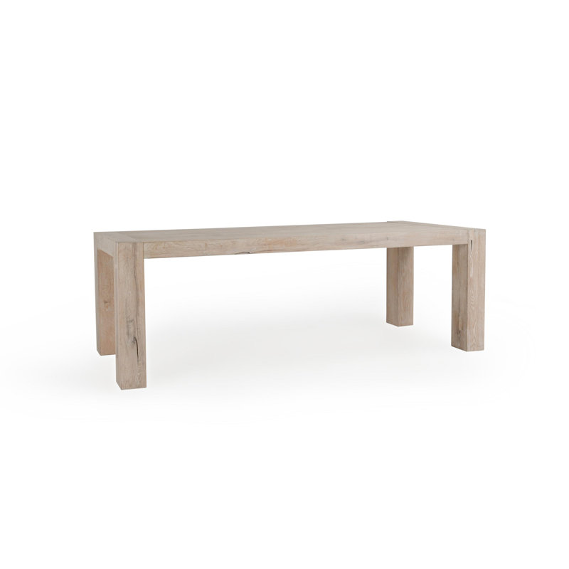 Kingston Wood Dining Table, Aged White