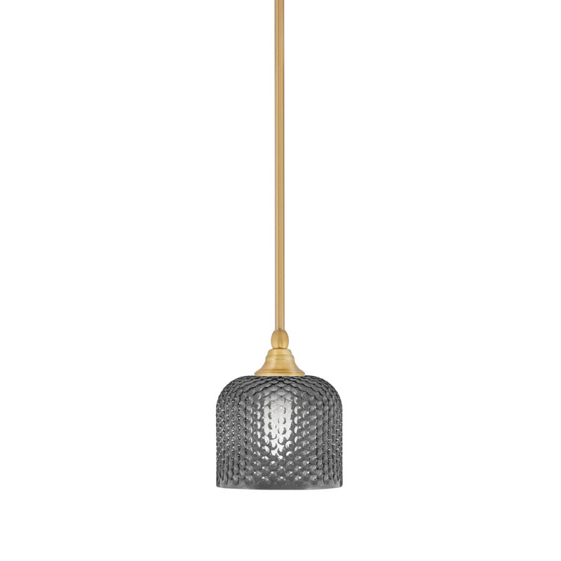 Stem 1 - Light Brass Shaded Pendant, Smoke