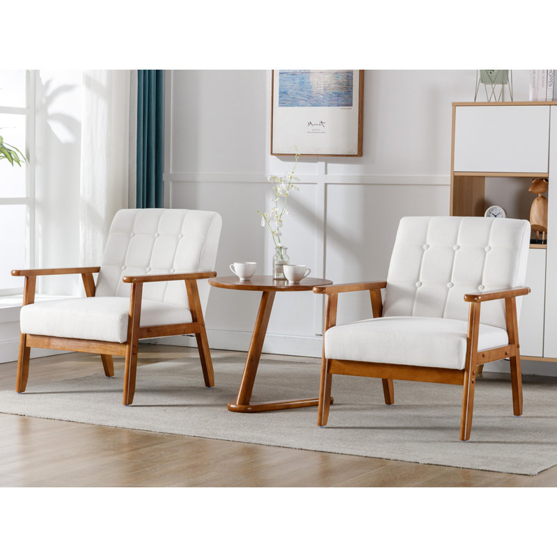 Fauteuil capitonné de 25,35 pouces de largeur, Beige
