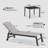 Outdoor Metal Chaise Lounge with Table-1675450437