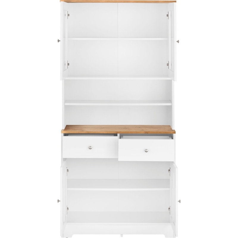 Almehdi 182cm Kitchen Pantry, White/Oak